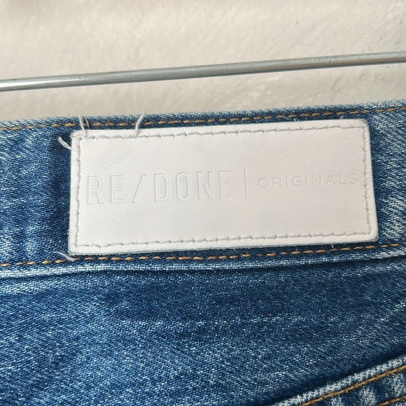 Re/done high rise Wide Leg Crop blue jeans size 26 - Picture 6 of 10
